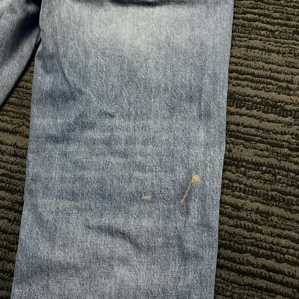 Amo Size 28 Lightwash Billie Distressed Crop Wide Mid Rise Straight Leg Jeans - Picture 4 of 9